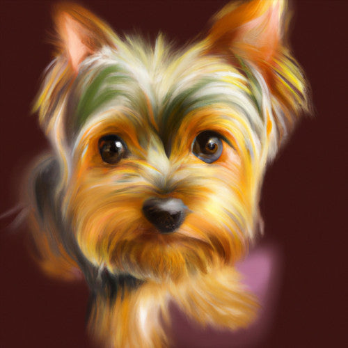 Yorkie puppy digital art canvas